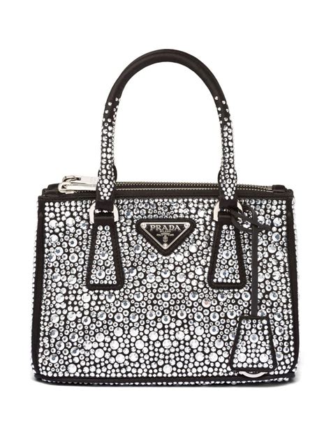 women's prada satin mini-bag with artificial crystals|Prada Galleria crystal.